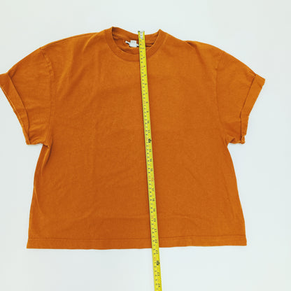 Burnt Orange Boxy Fit Short Sleeve T-Shirt Size Small | Preloved