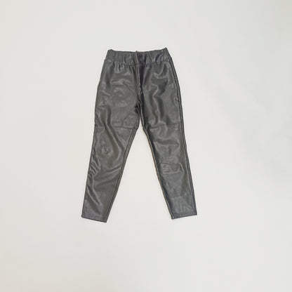 Black Faux Leather High Waist Leggings Size Medium | Preloved