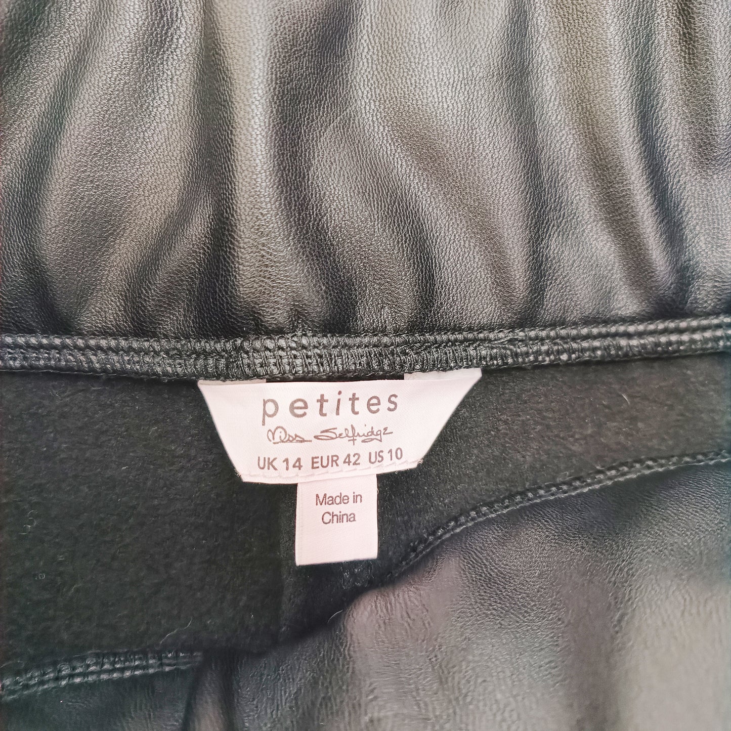 Black Faux Leather High Waist Leggings Size Medium | Preloved