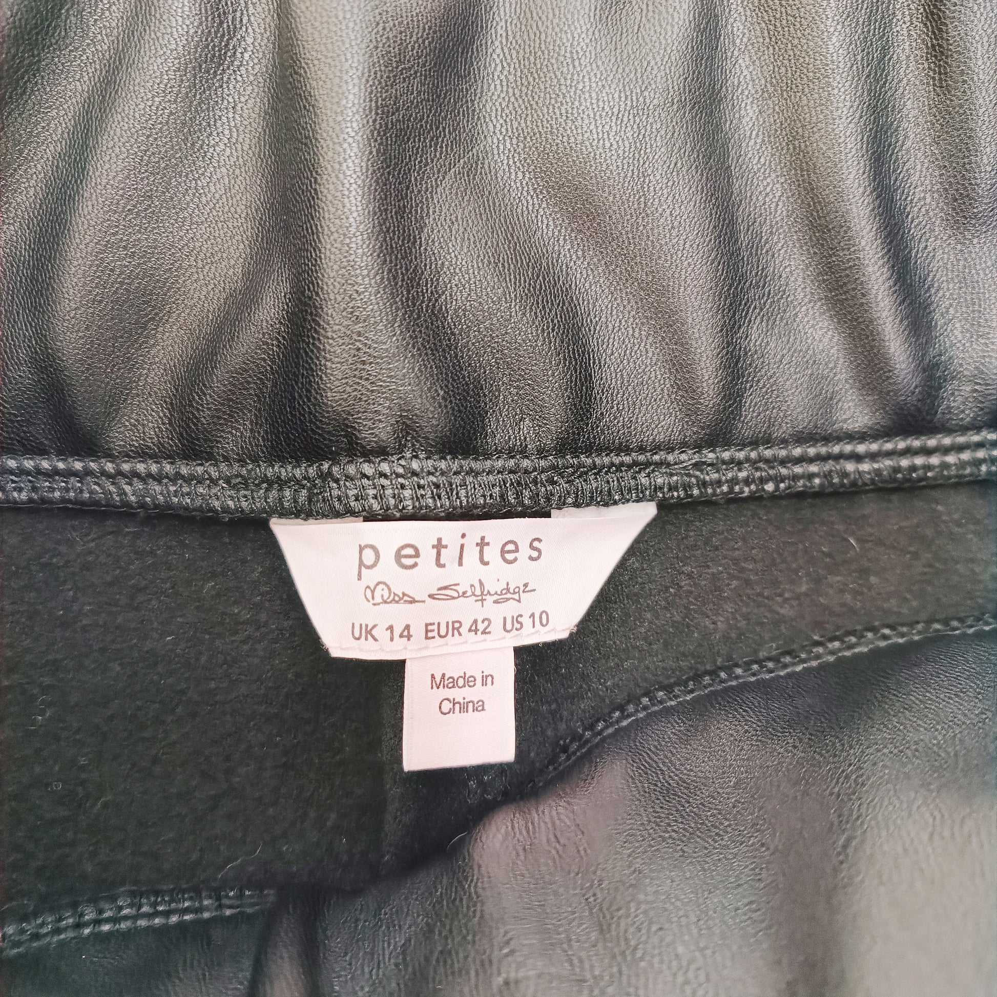 Black Faux Leather High Waist Leggings Size Medium | Preloved
