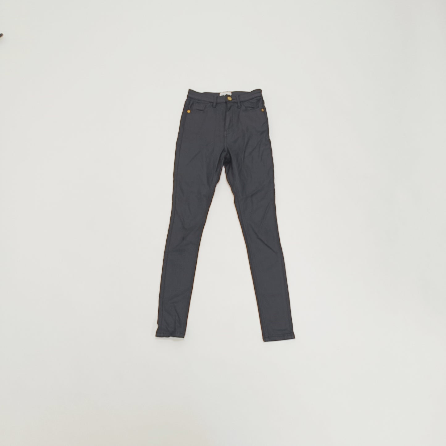 Black Mid Rise Coated Skinny Jeans Size Small | Preloved