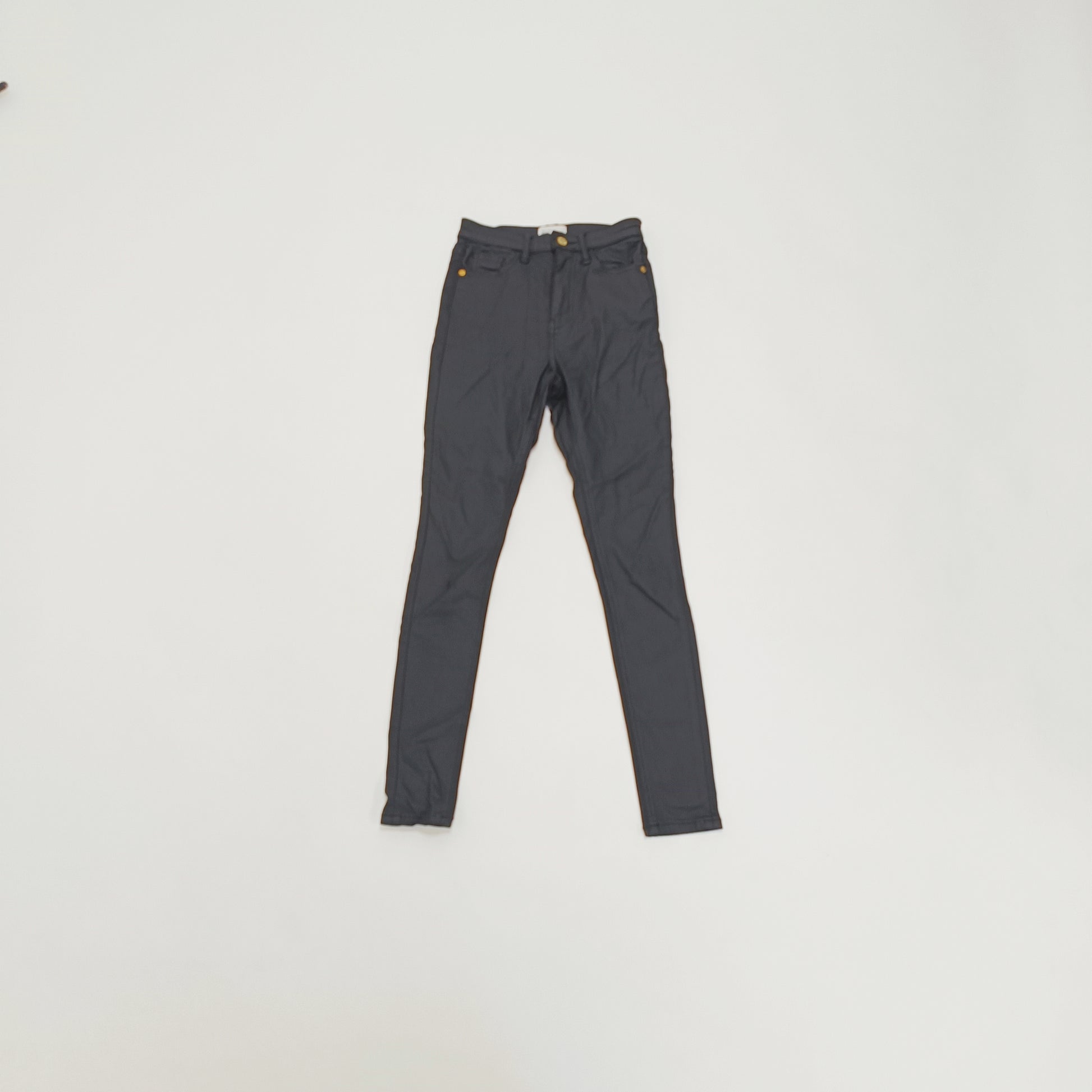 Black Mid Rise Coated Skinny Jeans Size Small | Preloved