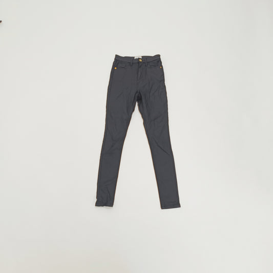 Black Mid Rise Coated Skinny Jeans Size Small | Preloved