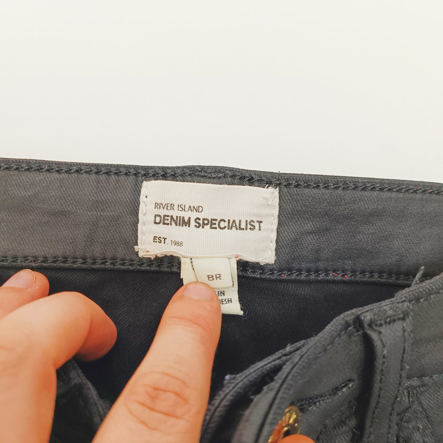Black Mid Rise Coated Skinny Jeans Size Small | Preloved