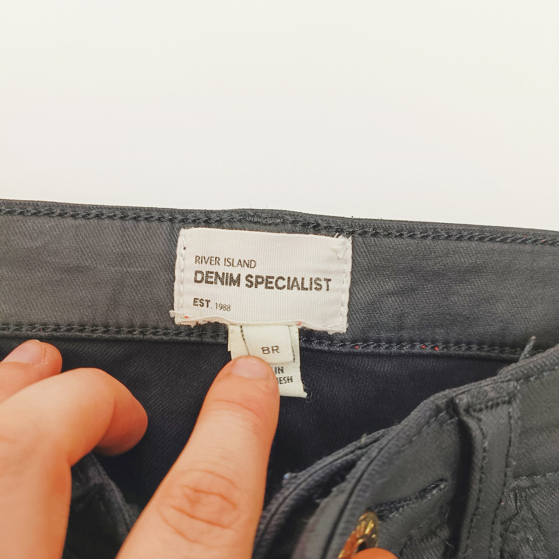 Black Mid Rise Coated Skinny Jeans Size Small | Preloved