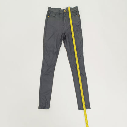 Black Mid Rise Coated Skinny Jeans Size Small | Preloved