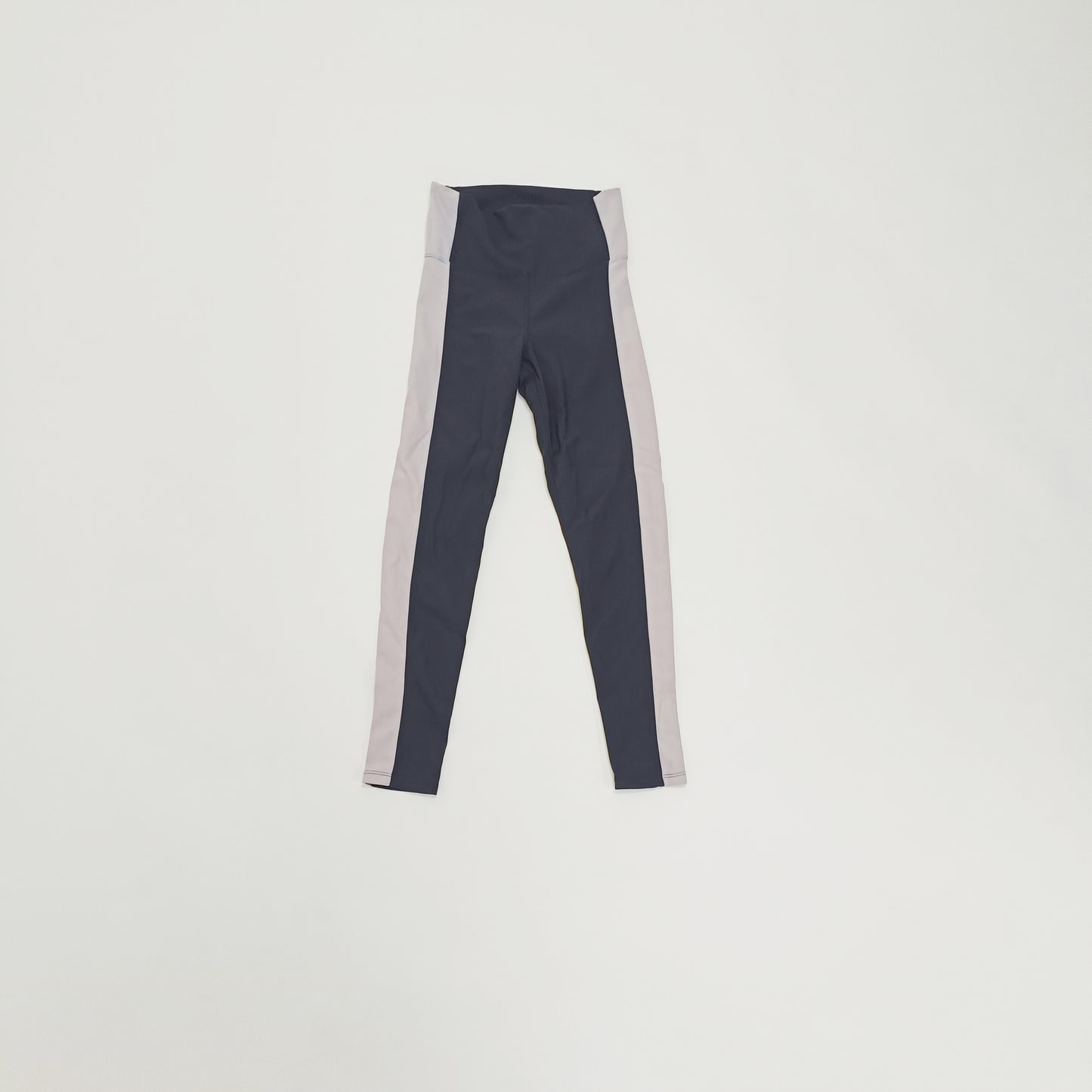Black & Grey Panelled High Waist Leggings Size Small | Preloved