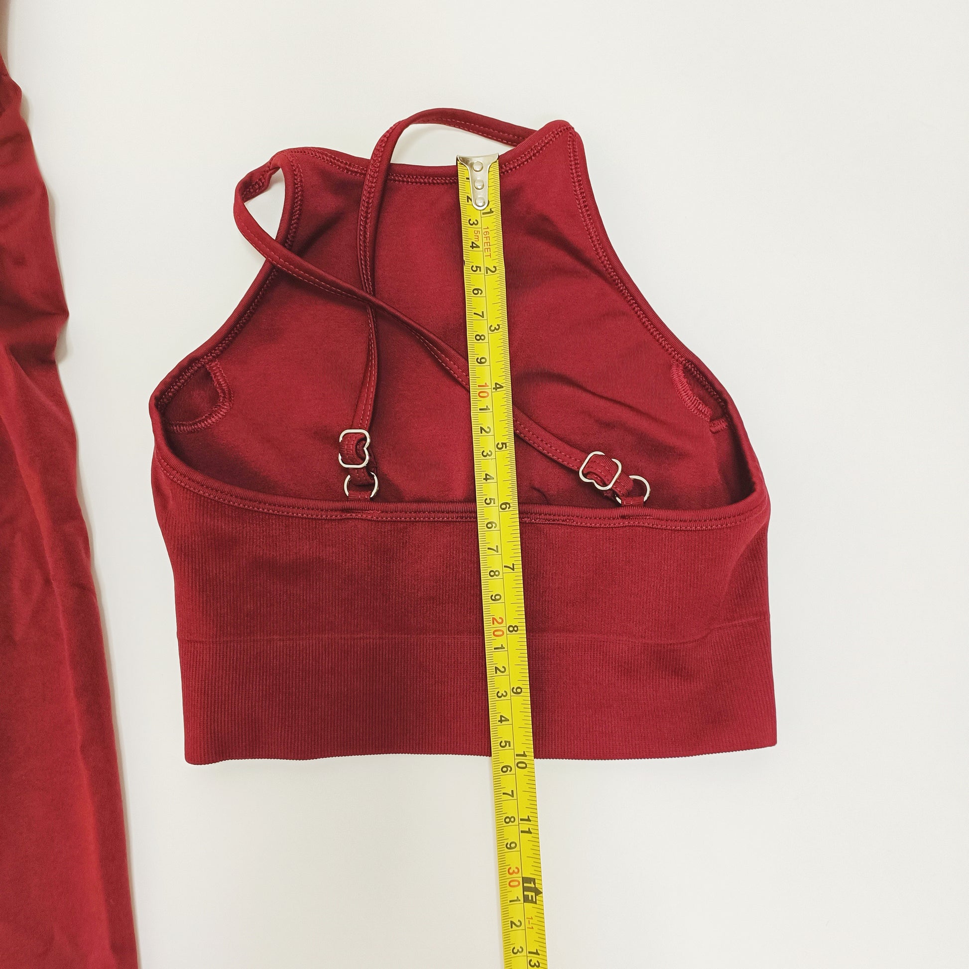 Burgundy Halter Neck Sports Bra & High Waist Leggings Size Extra Small | Preloved