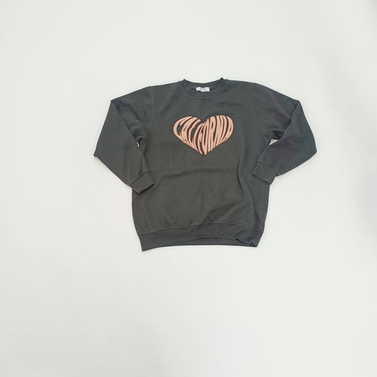 Black Graphic Print Womens Sweater Size Medium | Preloved