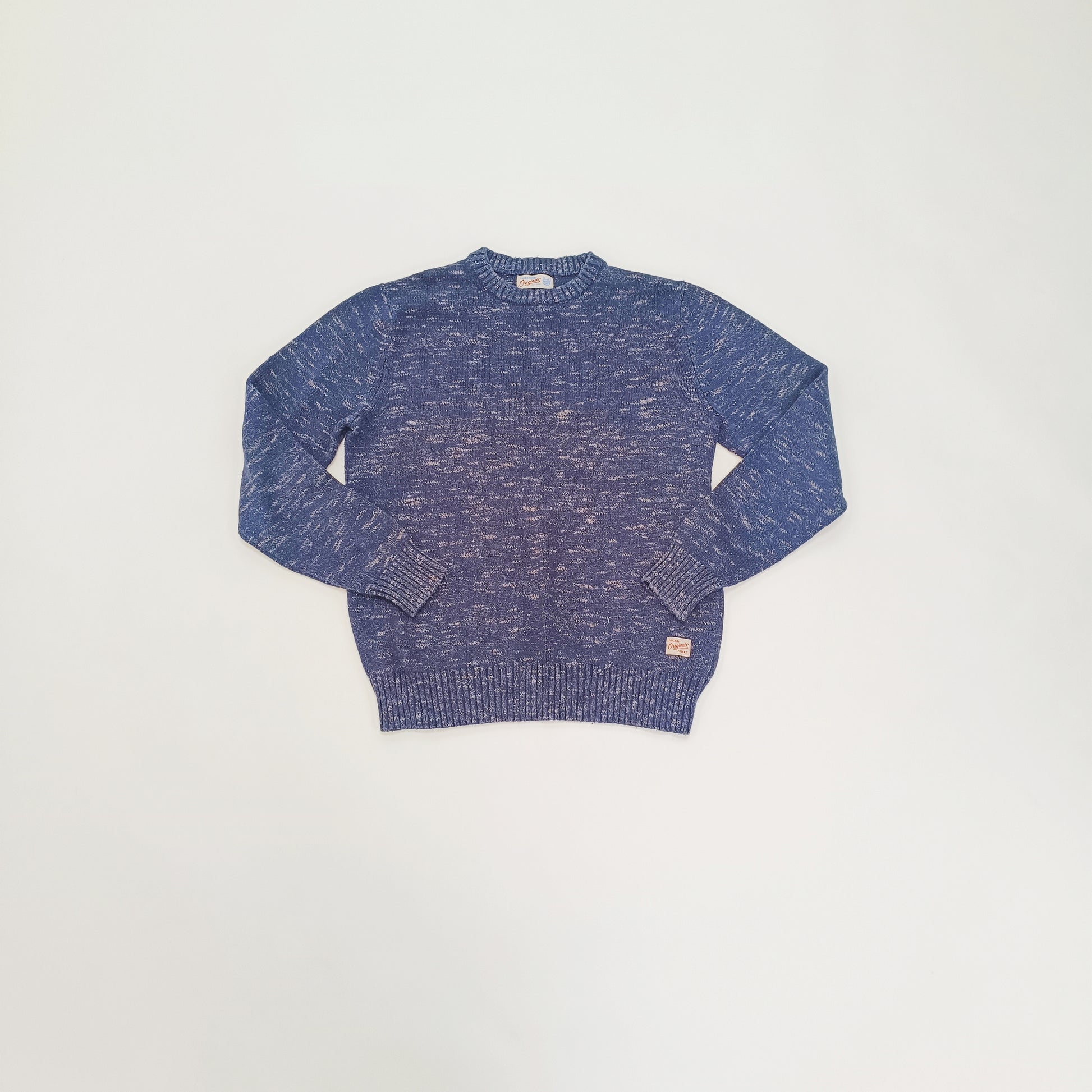 Navy Blue Long Sleeve Knitted Mens Jumper Size Medium | Preloved