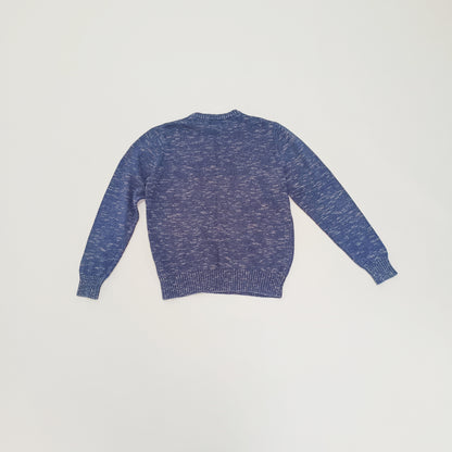 Navy Blue Long Sleeve Knitted Mens Jumper Size Medium | Preloved