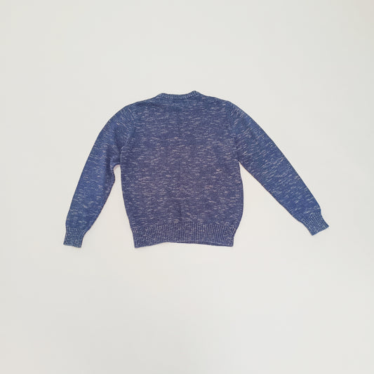 Navy Blue Long Sleeve Knitted Mens Jumper Size Medium | Preloved