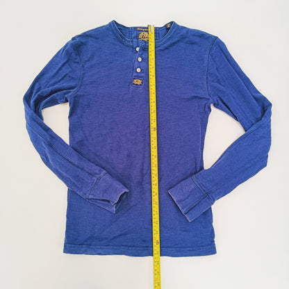 Blue Thick Long Sleeve Mens T-Shirt Size Small | Preloved