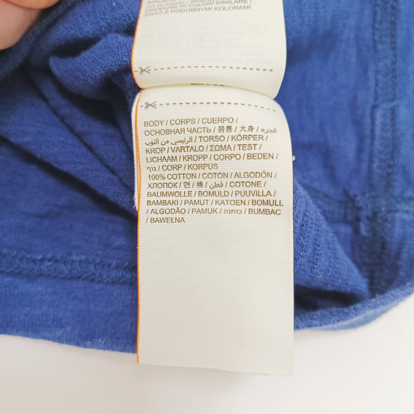 Blue Thick Long Sleeve Mens T-Shirt Size Small | Preloved