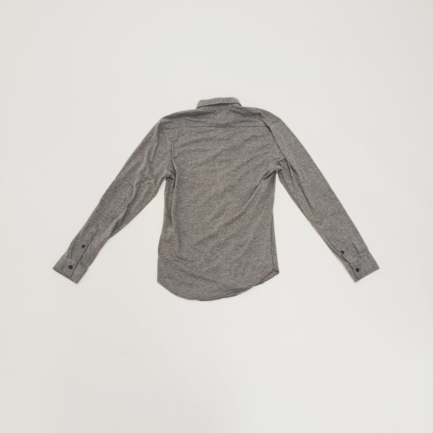 Grey Slim Fit Jersey Long Sleeve Mens Shirt Size Small | Preloved