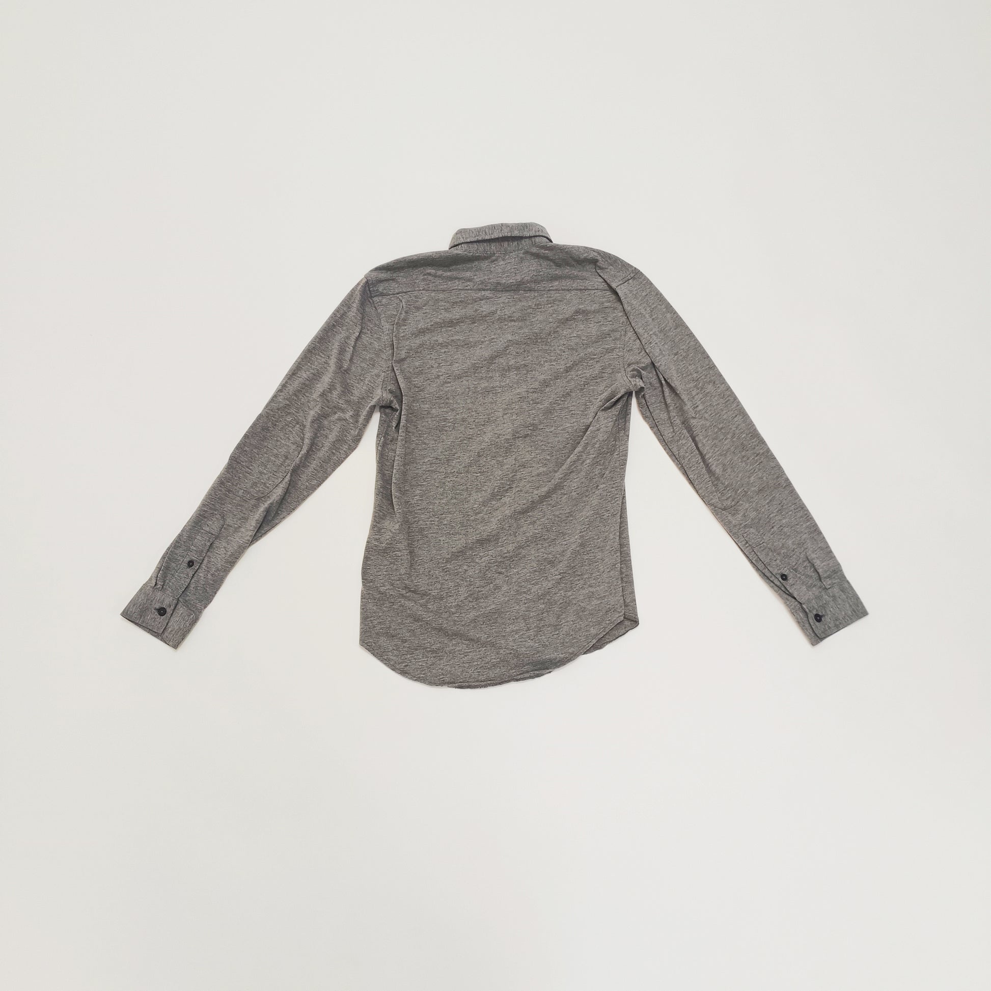 Grey Slim Fit Jersey Long Sleeve Mens Shirt Size Small | Preloved