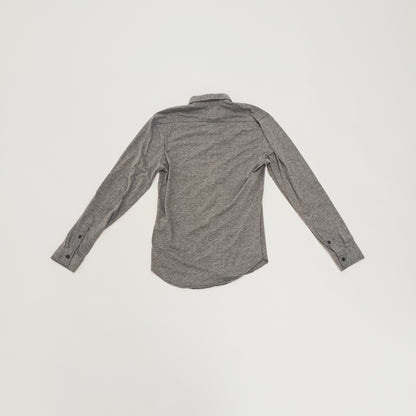 Grey Slim Fit Jersey Long Sleeve Mens Shirt Size Small | Preloved