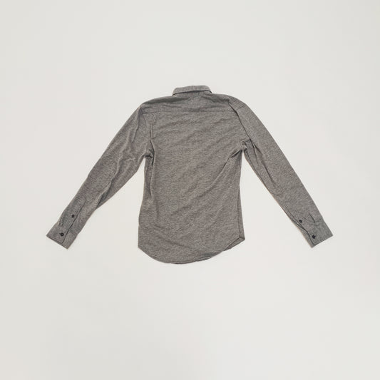 Grey Slim Fit Jersey Long Sleeve Mens Shirt Size Small | Preloved