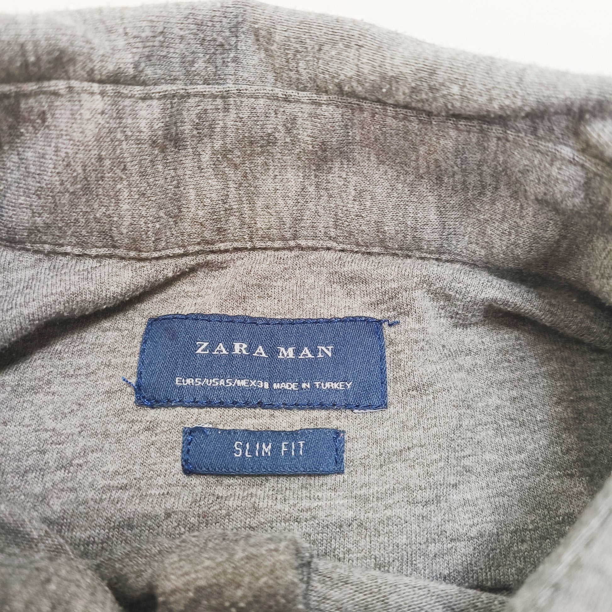 Grey Slim Fit Jersey Long Sleeve Mens Shirt Size Small | Preloved