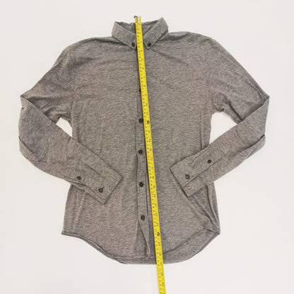 Grey Slim Fit Jersey Long Sleeve Mens Shirt Size Small | Preloved
