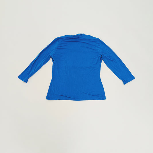 Electric Blue 3/4 Sleeve Scoop Neck Top Size Large | Preloved