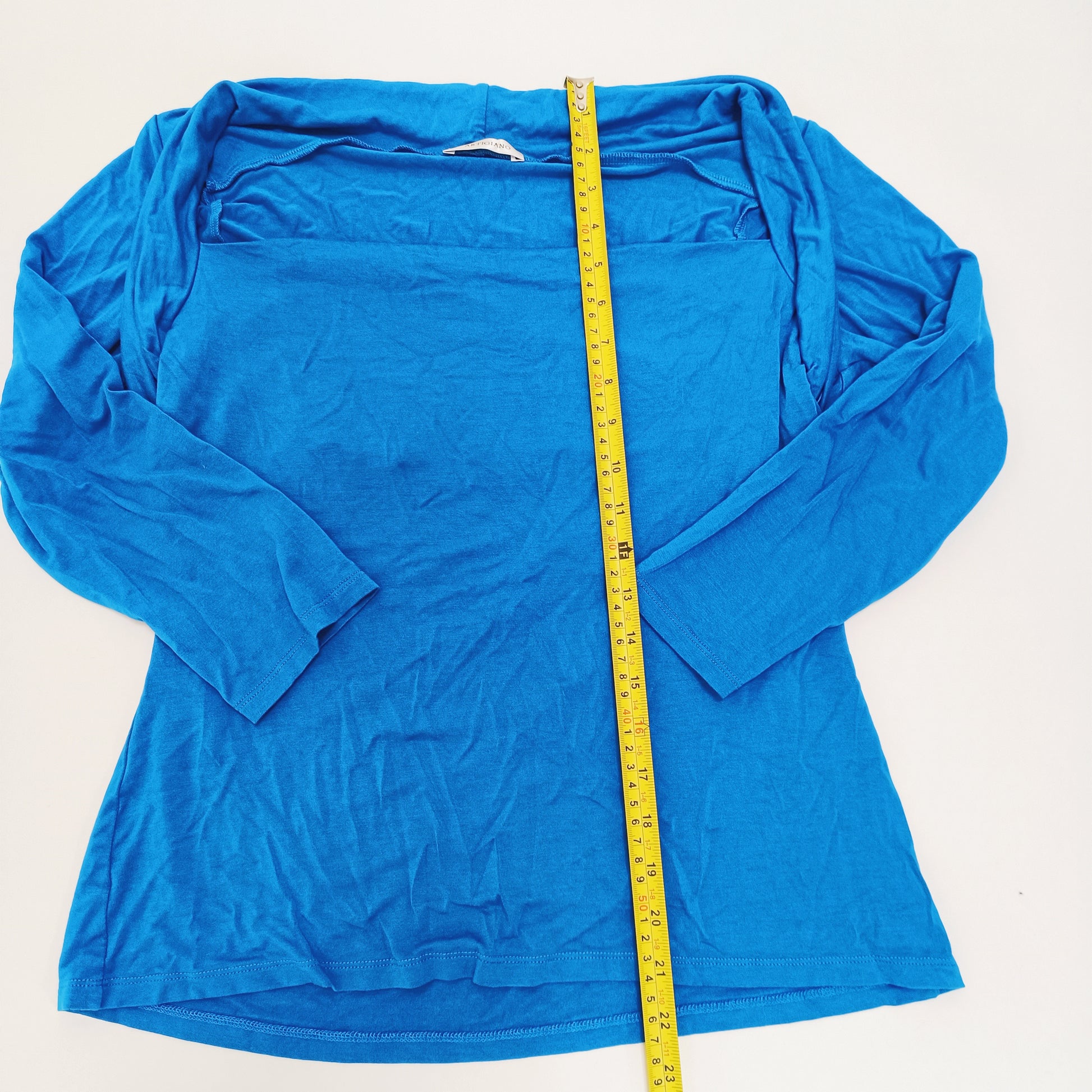 Electric Blue 3/4 Sleeve Scoop Neck Top Size Large | Preloved