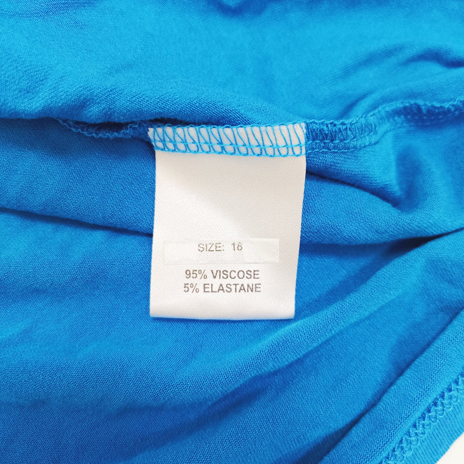 Electric Blue 3/4 Sleeve Scoop Neck Top Size Large | Preloved