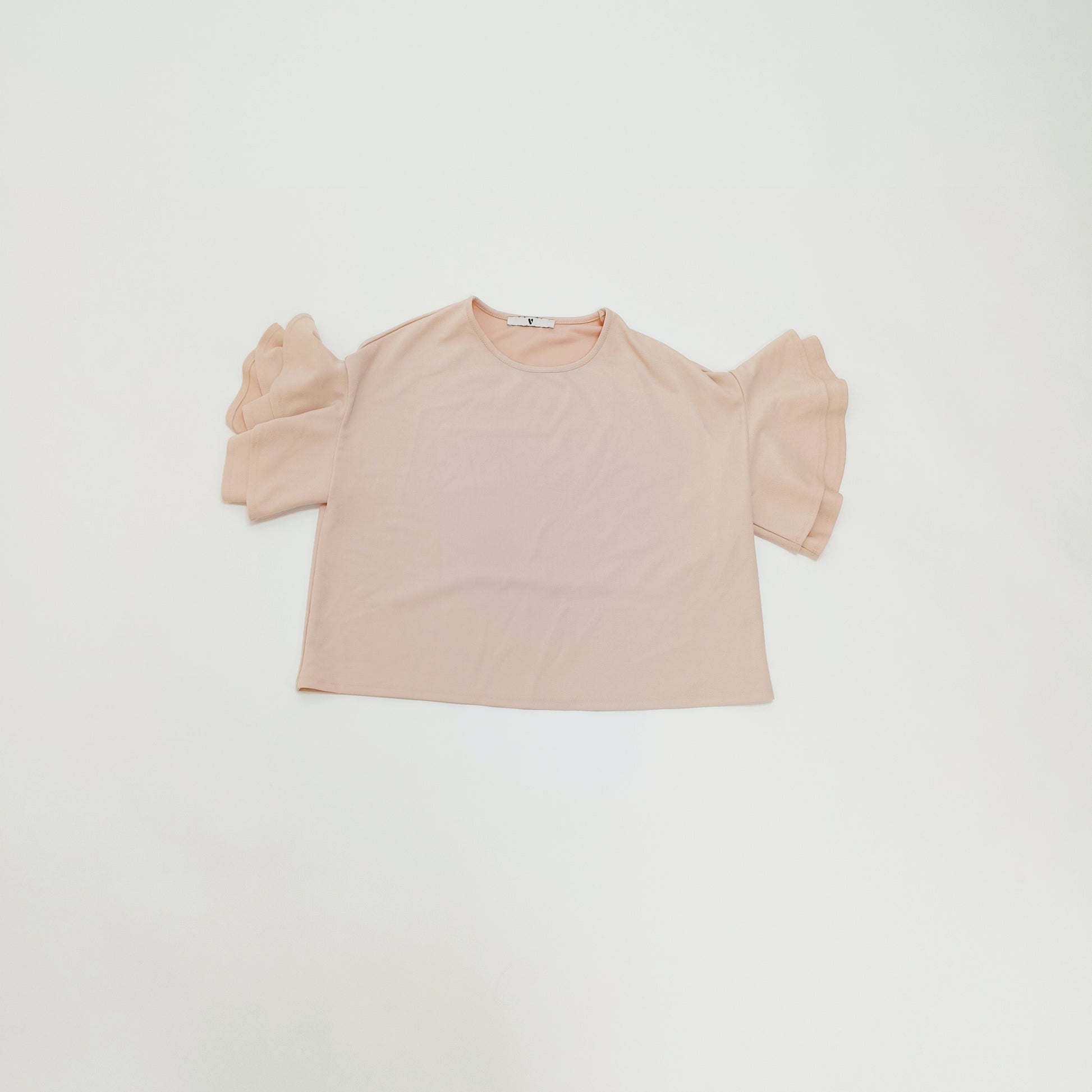 Baby Pink Flared Sleeve Boxy Fit Top Size Large | Preloved