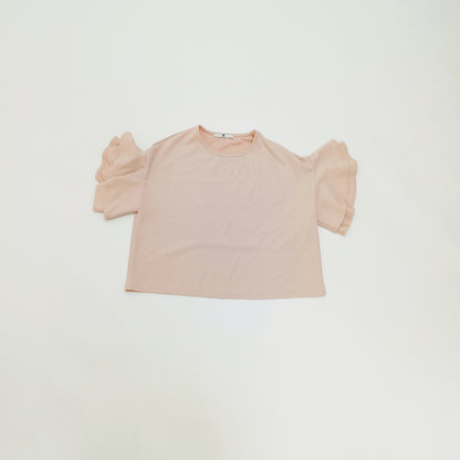 Baby Pink Flared Sleeve Boxy Fit Top Size Large | Preloved