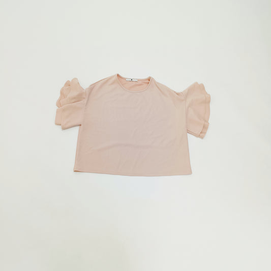 Baby Pink Flared Sleeve Boxy Fit Top Size Large | Preloved