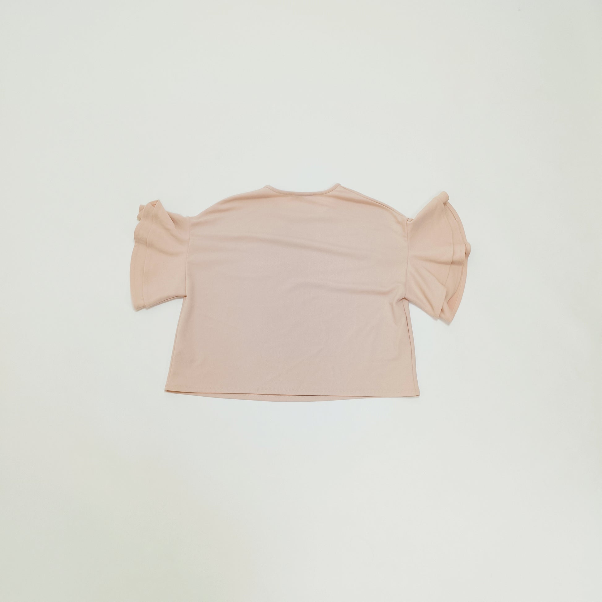 Baby Pink Flared Sleeve Boxy Fit Top Size Large | Preloved