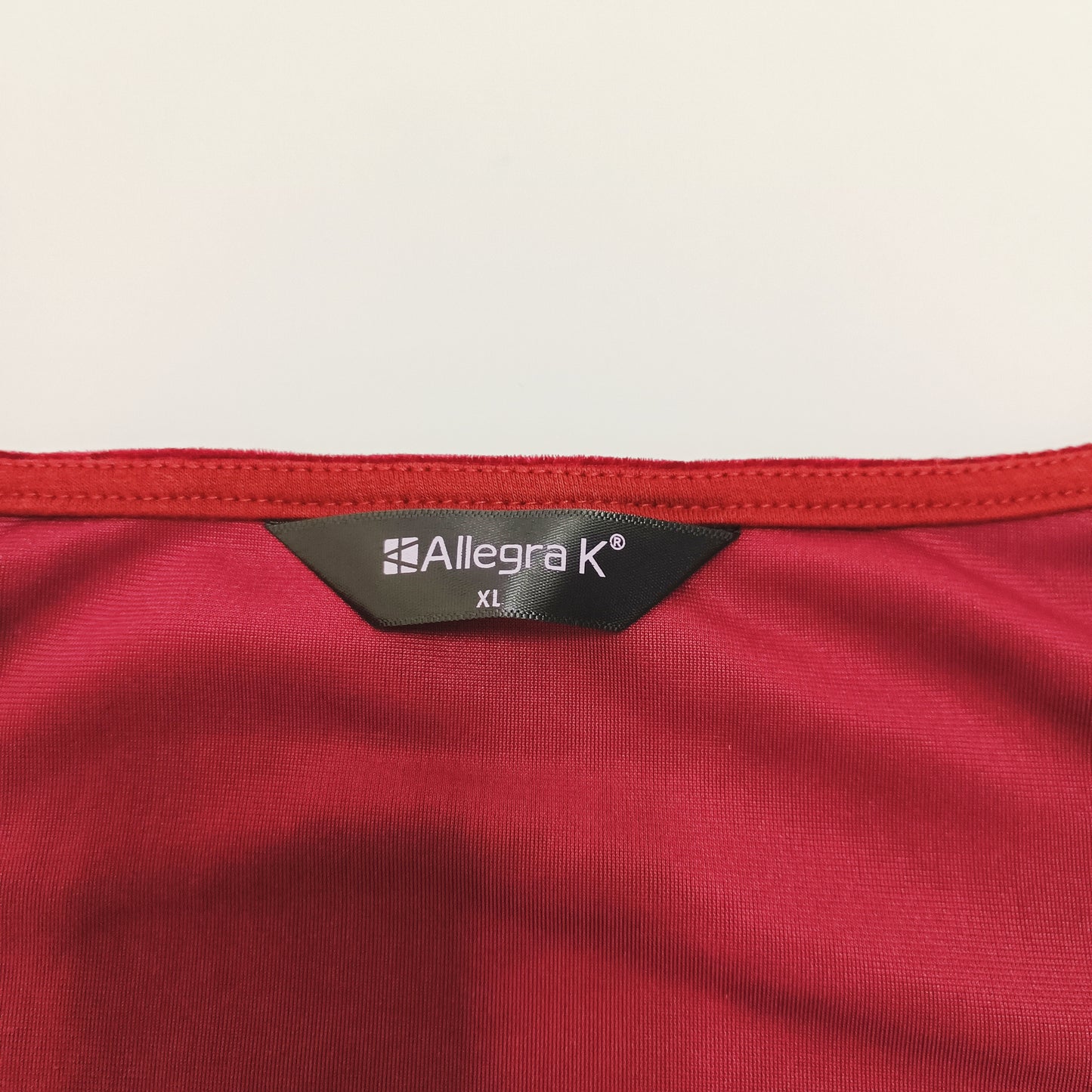 Red Velvet Corset Style Long Sleeve Top Size Extra Large | Preloved
