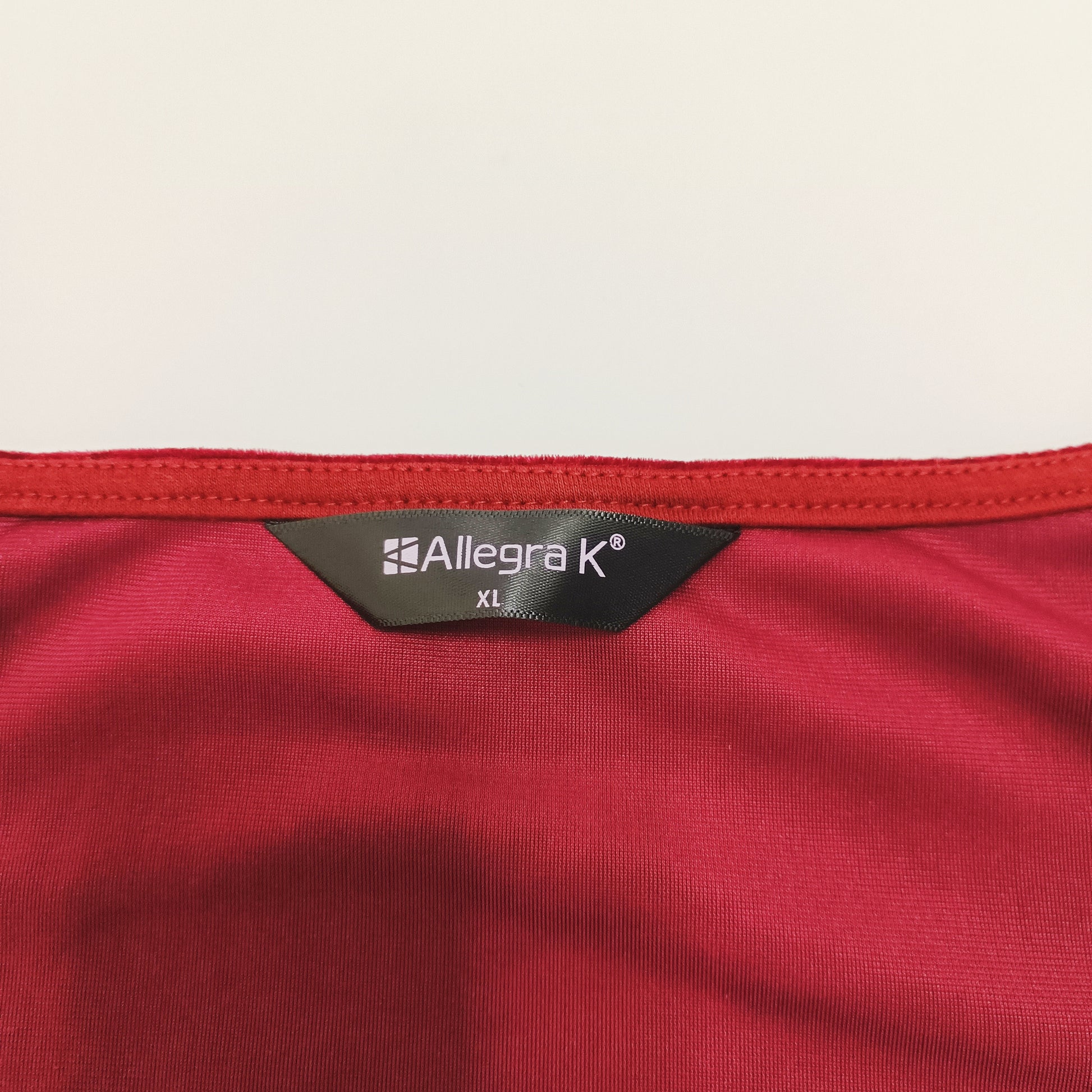 Red Velvet Corset Style Long Sleeve Top Size Extra Large | Preloved
