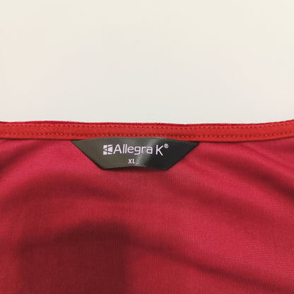 Red Velvet Corset Style Long Sleeve Top Size Extra Large | Preloved