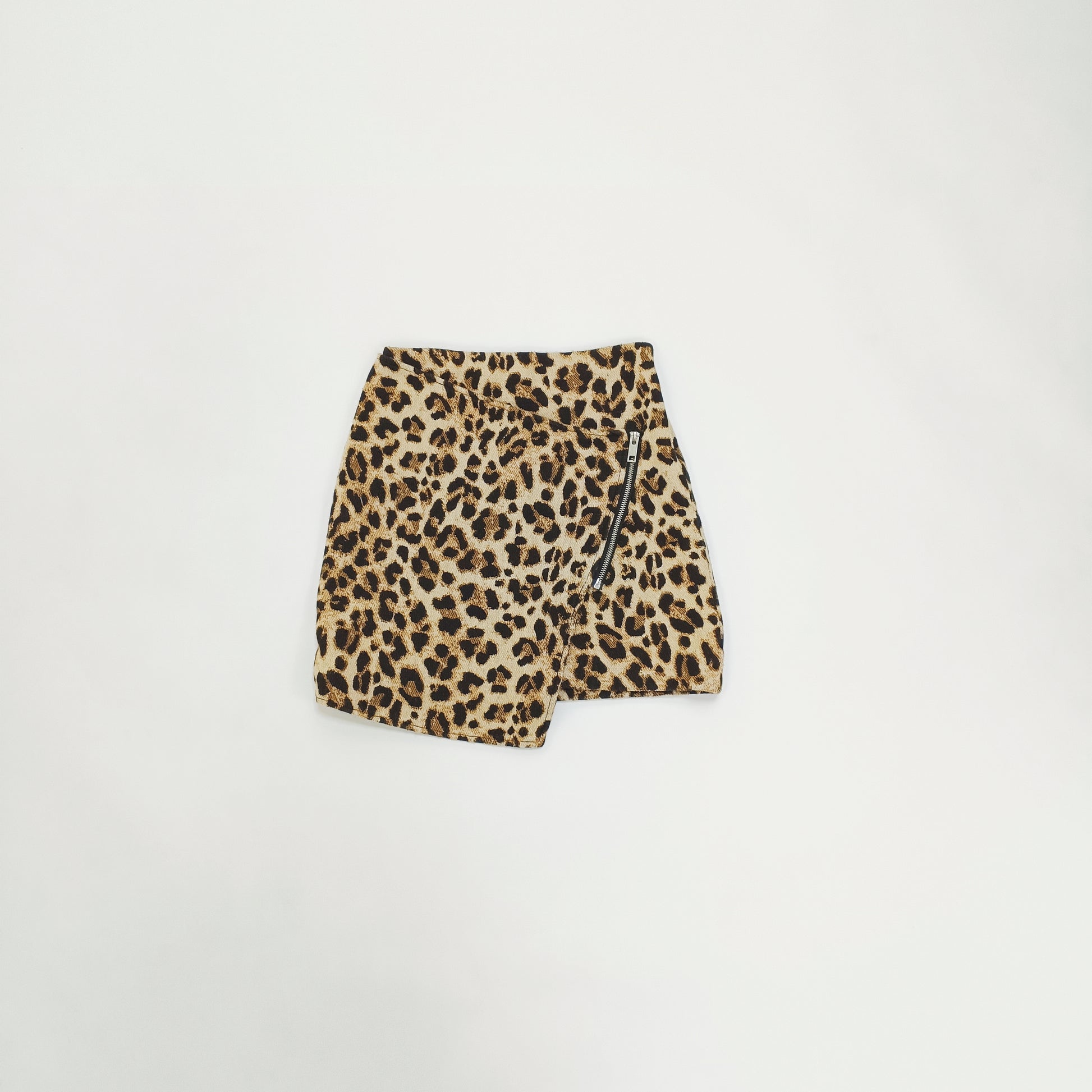Leopard Print Wrap Style Mini Skirt Size Small | Preloved