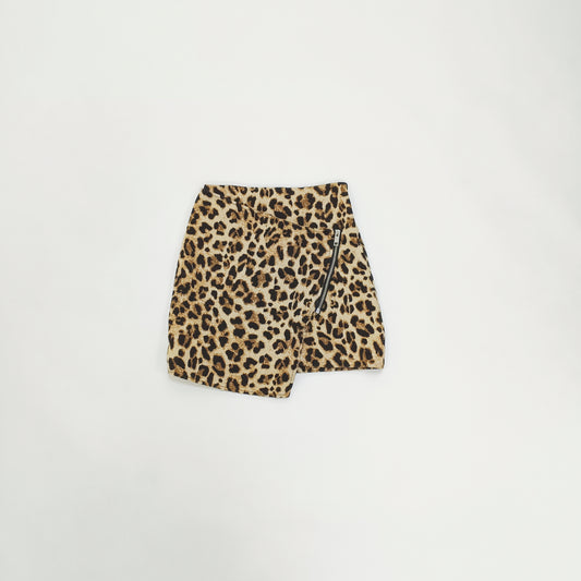 Leopard Print Wrap Style Mini Skirt Size Small | Preloved