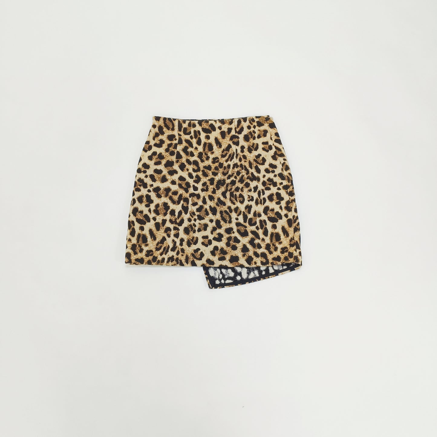 Leopard Print Wrap Style Mini Skirt Size Small | Preloved