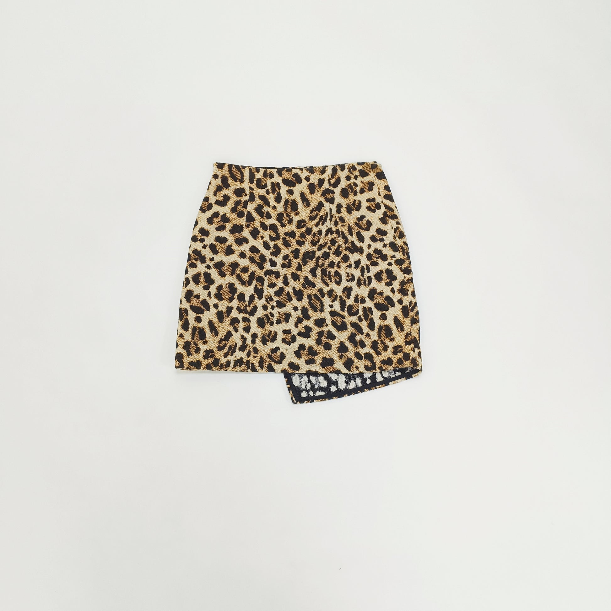 Leopard Print Wrap Style Mini Skirt Size Small | Preloved