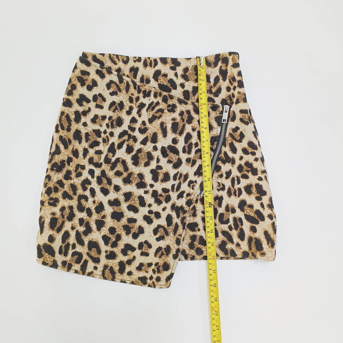 Leopard Print Wrap Style Mini Skirt Size Small | Preloved