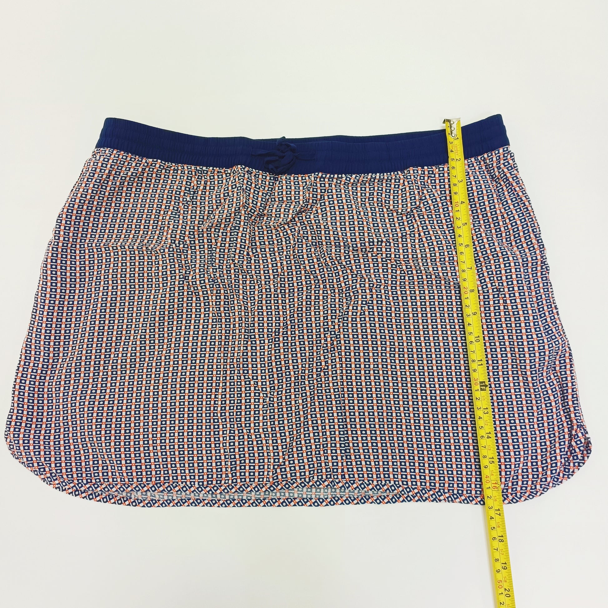 Red & Blue Sporty Elasticated Waist Mini Skirt Size Extra Large | Preloved