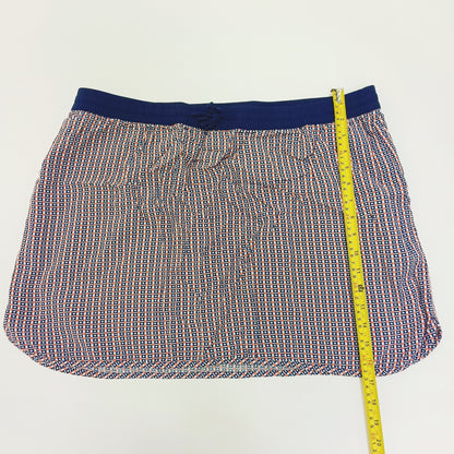 Red & Blue Sporty Elasticated Waist Mini Skirt Size Extra Large | Preloved