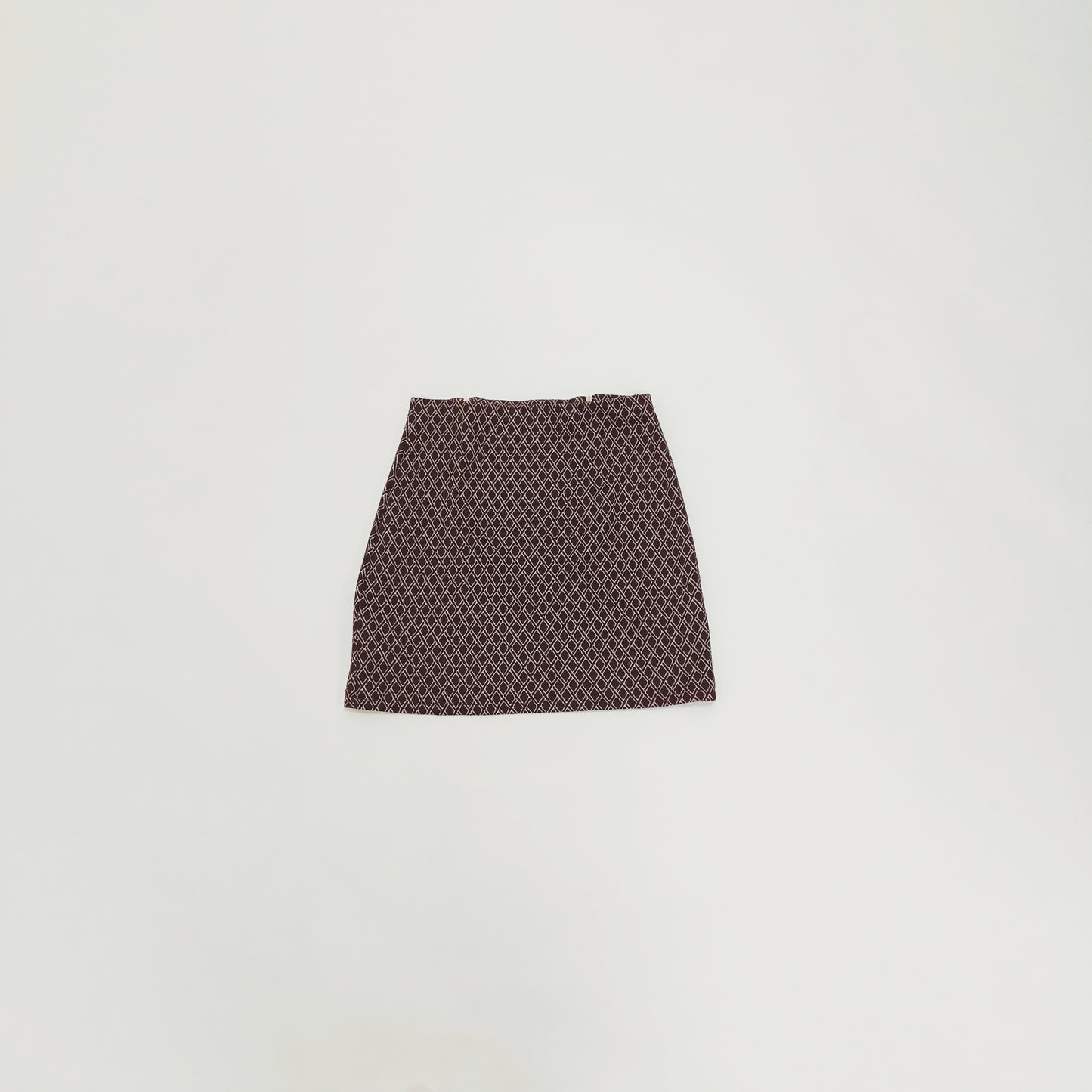 Red Geometric Print Zip Detail Mini A Line Skirt Size Extra Small | Preloved
