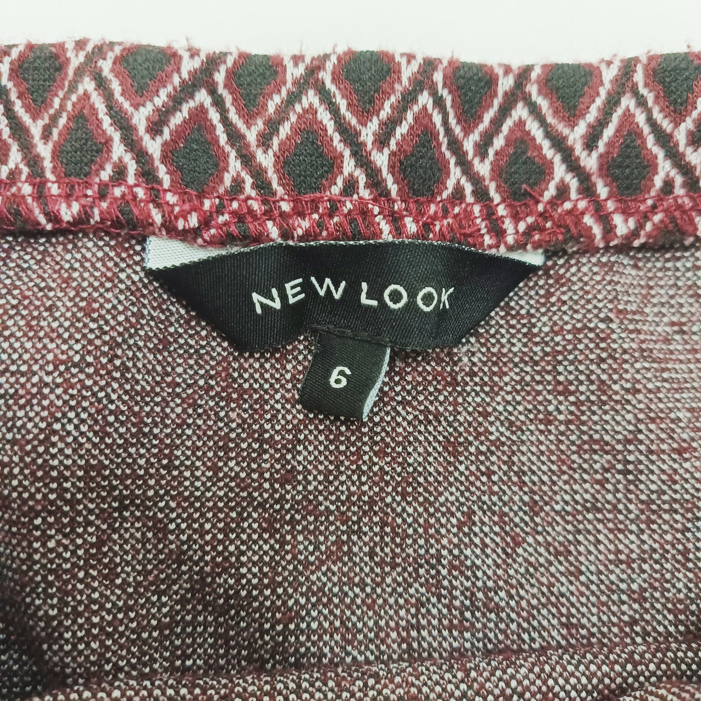 Red Geometric Print Zip Detail Mini A Line Skirt Size Extra Small | Preloved