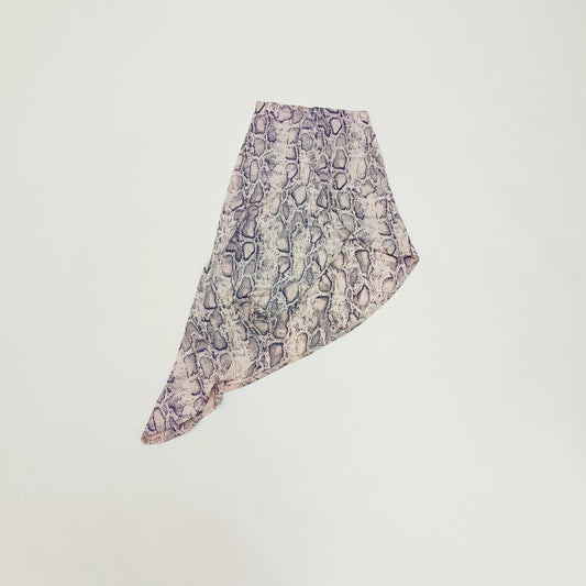 Pink Snakeskin Asymmetrical Midi Skirt Size Extra Small | Preloved