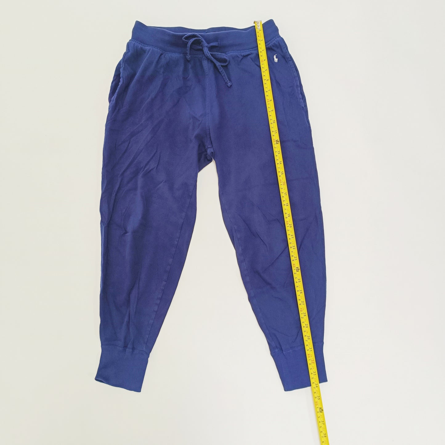 Navy Blue High Waist Slim Leg Jogger Trousers Size Small | Preloved