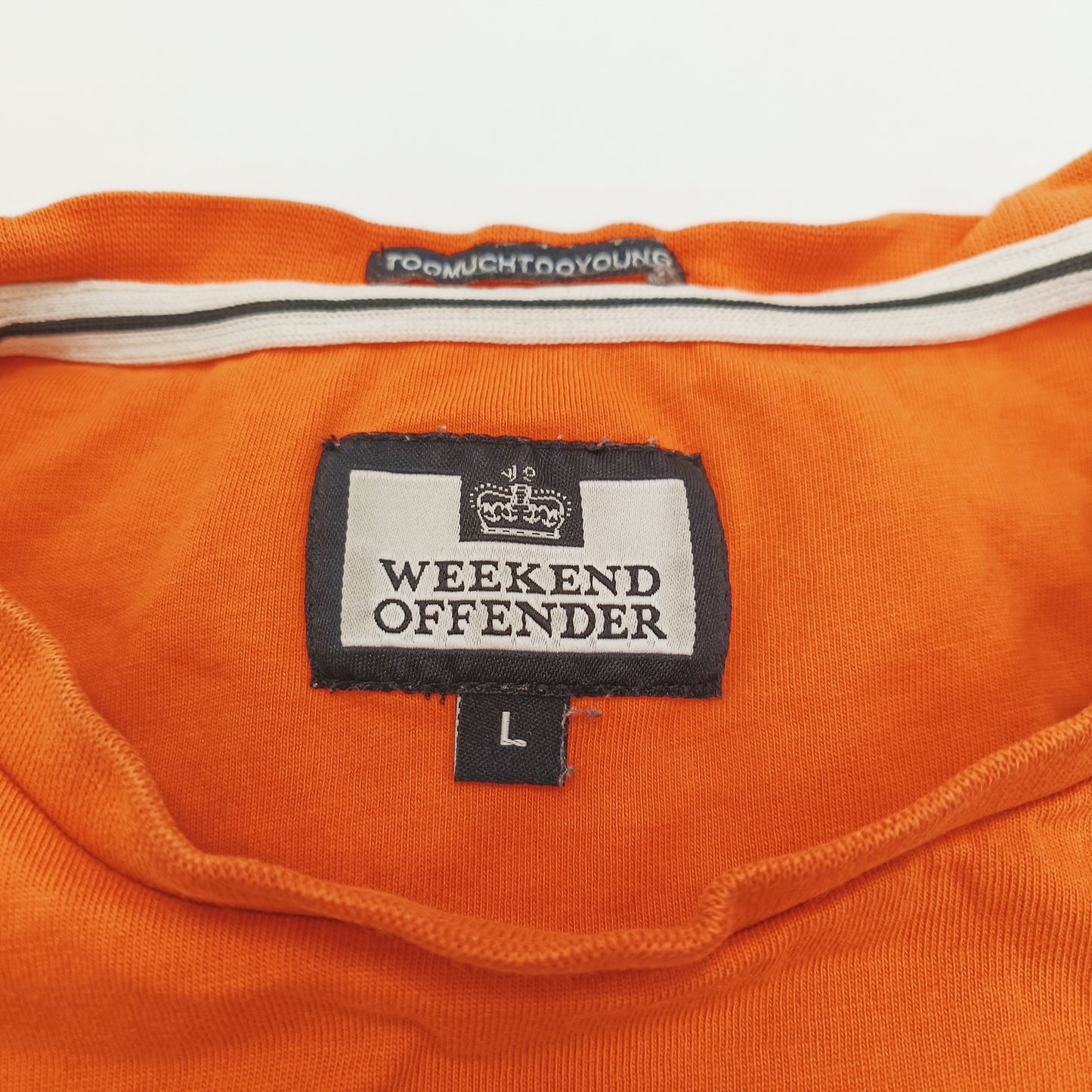 Orange Mens Short Sleeve Crew Neck T-Shirt Size Large | Preloved