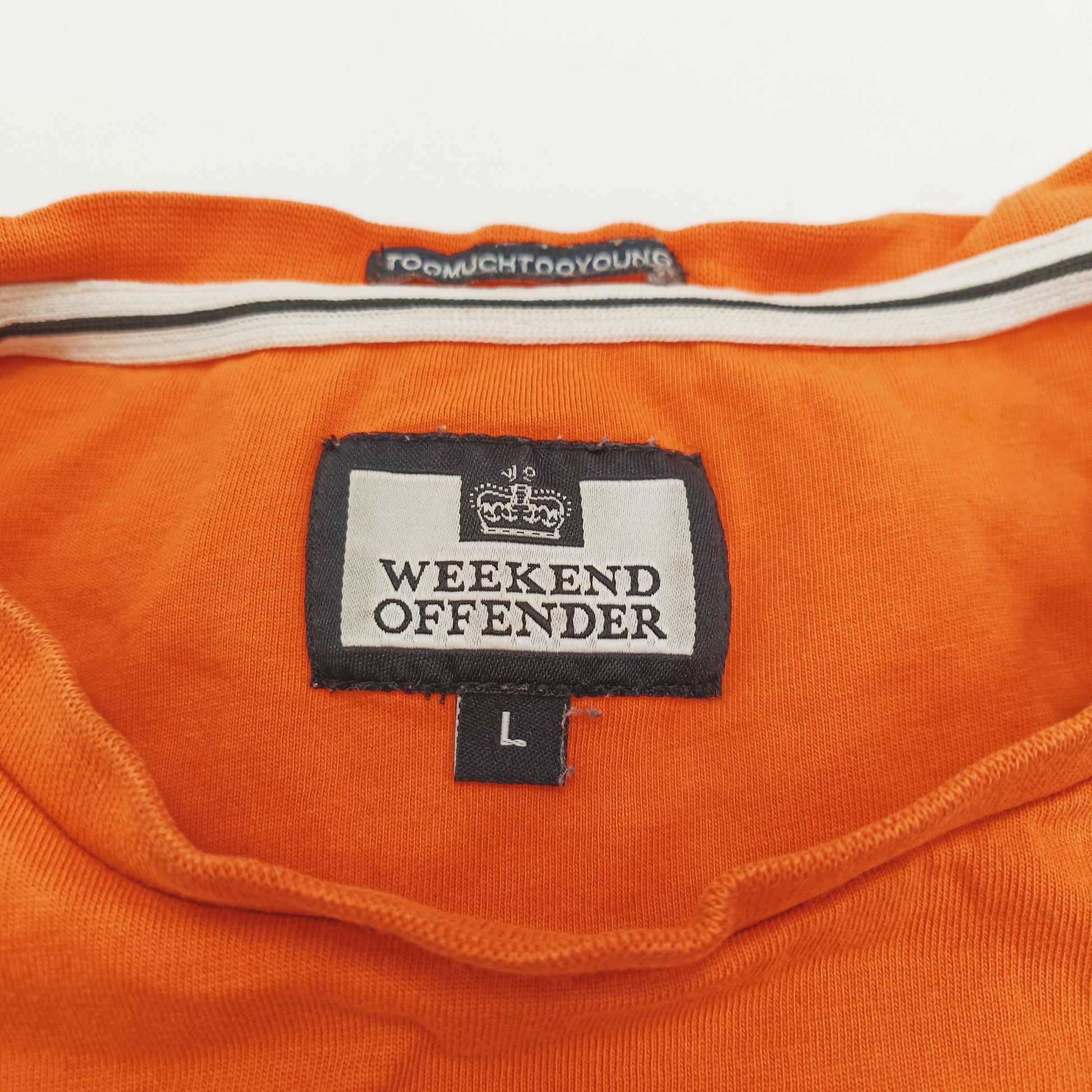 Orange Mens Short Sleeve Crew Neck T-Shirt Size Large | Preloved