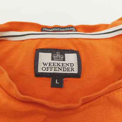 Orange Mens Short Sleeve Crew Neck T-Shirt Size Large | Preloved