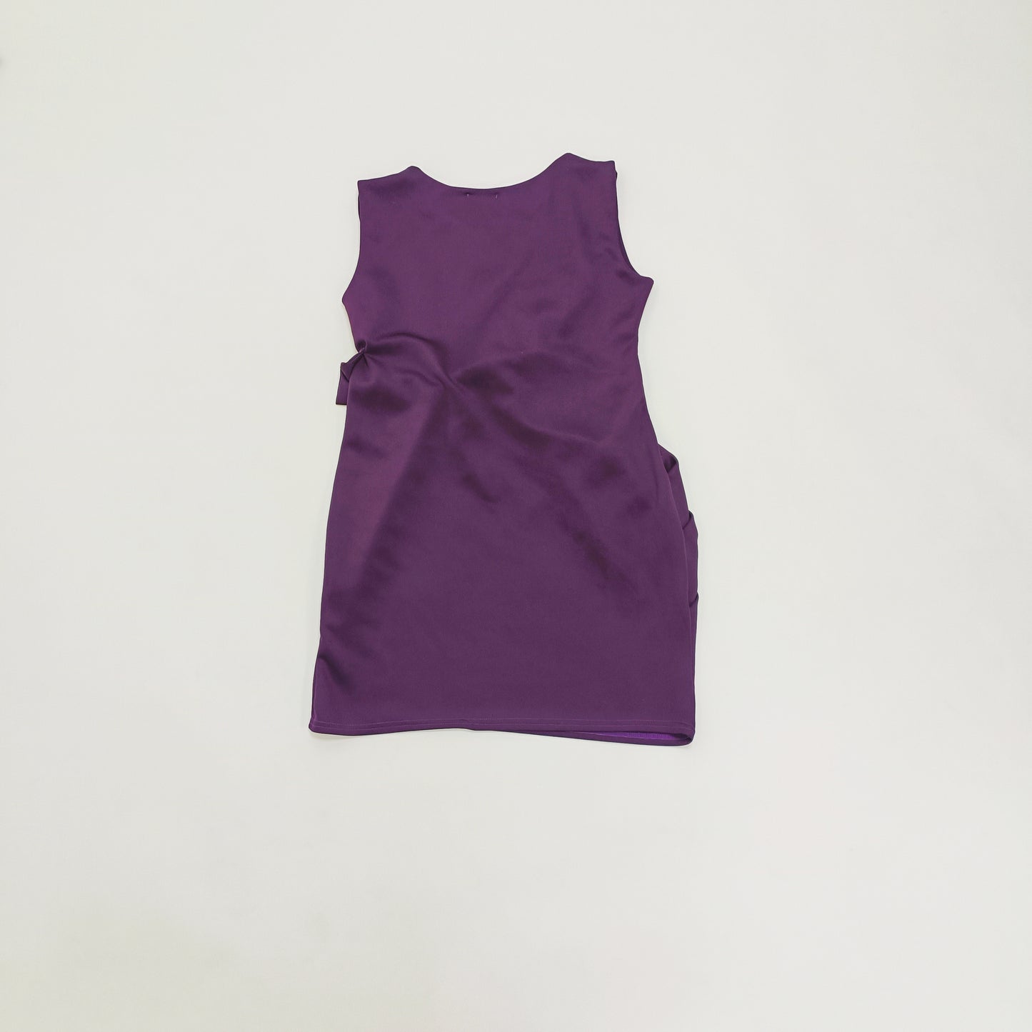 Dark Purple Wrap Detail Midi Occasion Dress Size Large | Preloved