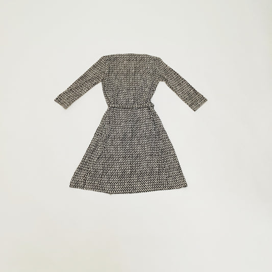Monochrome Abstract Print Wrap Mini Dress Size Small | Preloved